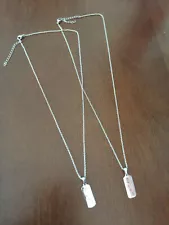 A Pair Of Silver Chain Necklaces With BFF Pendants 18"L