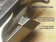 *SOLID CARBIDE* Chainsaw Chain 62 Link for 18" EGO AC CS1800 1804 56V SEE VIDEO