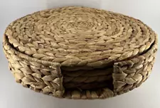 Woven Placemats for Dining Table 15 inch ( Set of 5 ) & Round Holder