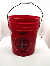 Firehouse Subs Red Plastic 5 Gallon Kosher Pickle Bucket Metal Handle