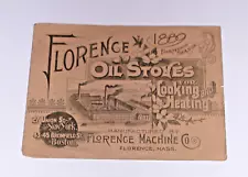 1889 Florence MA Machine Company Oil Stoves for Cooking and Heating Sales Folder