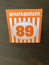 WHATABURGER TABLE TENT No. 89 CARD TEXAS HAMBURGER Billie Joe Dupree #89