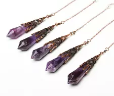 1pc Natural amethyst Pendulum Pendant Crystal Quartz Healing decoration