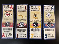 NY GIANTS 80TH SEASON Ticket Stubs vs. Chiefs,Redskins,Steelers,Cowboys