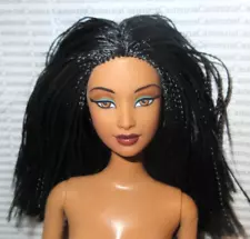 N272) NUDE BARBIE RAVEN MICRO BRAID HAIR PRINCESS OF THE NILE DOTW DOLL FOR OOAK