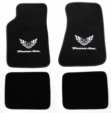 NEW! Carpet Floor Mats 1970-81 PONTIAC FIREBIRD Trans AM Embroidered Logo Silver