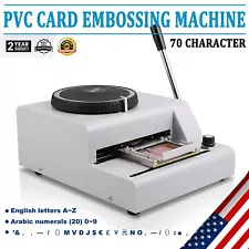 72 Character Manual Stamping Machine Card Embosser Printer Code ID PVC Cred