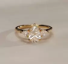 Beautiful 18k Gold Plated Ring With Stunning Moissanite For Sale