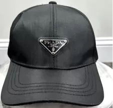 Prada Hat Baseball Cap Black Front Logo