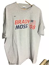 Size XL Tom Brady / Randy Moss For President 2008 election Patriots T-shirt