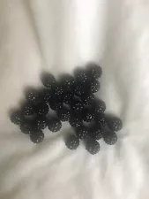 SALE New Lot of 30 Black Round w/ Crystals Beads for Jewelry Making/Crafts/DIY