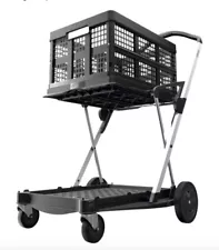 Clax Multi Use Functional Collapsible Cart Folding Shopping Cart Black