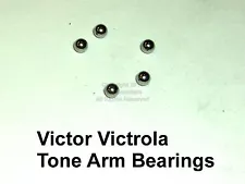 Victor Victrola & HMV Gramophone (5) Tone Arm Ball Bearings Phonograph Parts