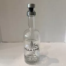 VILLA ONE Clear Glass Empty Tequila Bottle 750 ml. Beautiful!