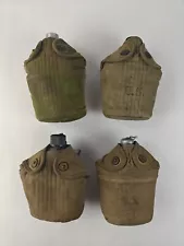 WW1 WW2 US Army Canteen Cup & cover Lot of 4 Most Marked