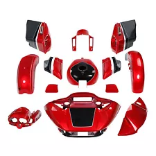 Fairings Body For Harley CVO Road Glide 15-Up Wicked Red & Black Tempest Painted