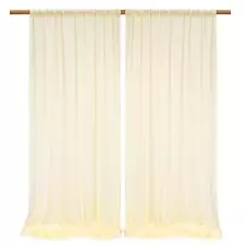 2 Panels 4.8 Feet X 10 Feet Ivory Thick Satin Backdrop Drapes Nontransparent Sof