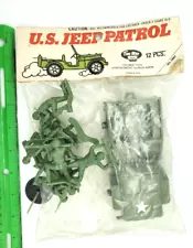 Vintage US Army Jeep Patrol 12 pcs. #0991, TIM-MEE TOYS, USA, NOS 1960s