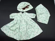 1940s Doll Clothes GREEN DRESS BONNET for 22" 24" 26" Mary Ann Patsy Composition