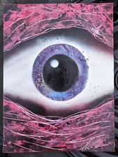 Eye Of The Dragon Spray paint Art 9x12 bcanvas Signed.