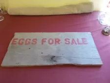 VINTAGE DOUBLE SIDED WOOD HAND PAINTED EGGS FOR SALE SIGN FARM HOUSE PRIMITIVE