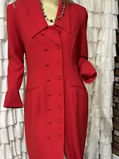 Vintage Red Fitted Classy Dress Small Casual Corner Sale Now