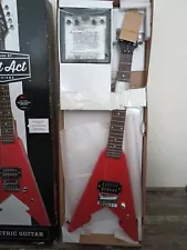 First Act 3/4 size Flying V, New in Box, red, with amplifier 100% seller rating!