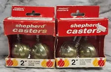 Vtg. Shephard Casters. Two sets of 2. Total Of 4. Metal Furniture Wheels....