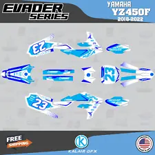 Graphics Kit for Yamaha YZ450F years 2018 2019 2020 2021 2022 Evader- Blue Cyan