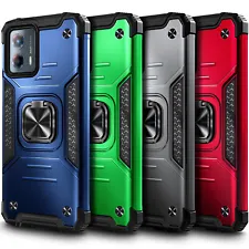 For Motorola Moto G 5G 2023 Case Ring Stand Phone Cover with Tempered Glass