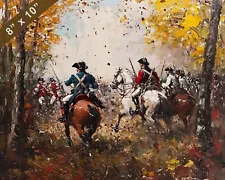 George Washington at a revolutionary battle Oil painting 8x10 Print