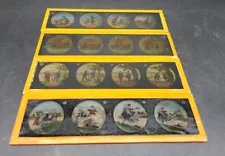 MAGIC LANTERN PROJECTION, PROJECTOR SLIDES GLASS 4 PIECES