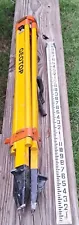 Vintage Geotop Wood Extendable Surveying Tripod Transit And Telescoping Rod