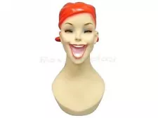 2PCS Female Fiberglass Mannequin Head Bust Vintage Style Display #Y5 X2