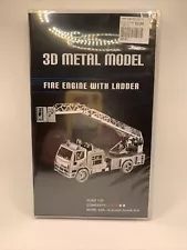 3D Metal Model Kit Fire Engine with Ladder DIY Puzzle New