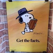 Vintage Peanuts Snoopy Poster 22"x17" Workplace Poster Get The Facts Motivation