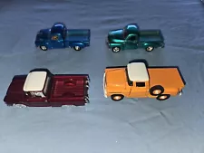 (4) M2 Machines Lot Of 4 Trucks 1958 GMC Maroon 1959 Apache Studebaker