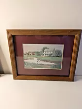 Artist Ann Mount Framed Art Print "Fishing for Minnows" FREE SHIPPING