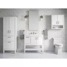 Kohler Bathroom VanityTop 36.06"Wx18.06"Dx35.62"H 1Sink Freestanding WhiteQuartz