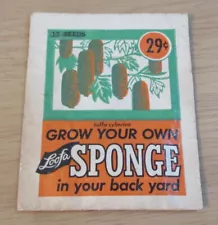 VTG 1950 s Novelty SEED Package~ GROW...Loofa SPONGE