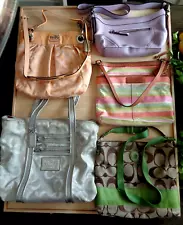 5 COACH HANDBAGS REHAB LOT FOR RE- SALE OR REPAIR