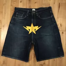 BAPE STA LOGO Denim Shorts a bathing ape star Size L