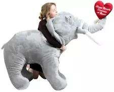 Valentine's Day Giant Stuffed Elephant 48 Inches Every Beauty Deserves A Beast