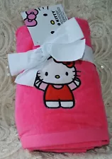 New Hello Kitty Standing & Waving On Bright Pink Cotton Hand Towels Pack Of 2