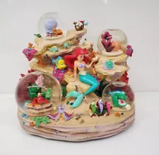 RARE DISNEY THE LITTLE MERMAID ARIEL MUSICAL SNOW GLOBE 'UNDER THE SEA' - Works!