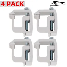 4 PCS Truck Cap Topper Camper Shell Mounting Clamps Heavy Duty Aluminum Silver