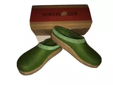 Haflinger Grizzly Torben GZL 38/L7.75 Green Felt Vegan Cork Mules