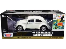 1966 Volkswagen Beetle White 1/24 Diecast Model Car James Bond 007 Motormax