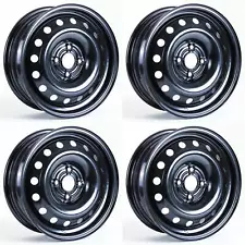 Set of 4 15 Inch Black Steel Wheel Rim for Pontiac Pursuit, RTX X99123N 15x6 4x1 (For: Pontiac)