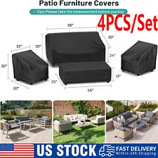 Patio Furniture Cover Set ,Fit for 4 Pieces Patio Outdoor Rattan, Wicker Chair